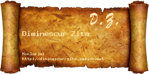 Diminescur Zita névjegykártya